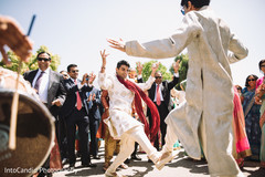 Upbeat Indian groom's baraat celebration. Upbeat Indian groom's baraat celebration.