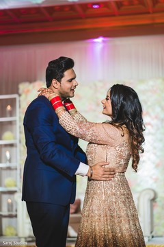 Indian love birds at reception party capture. Indian love birds at reception party capture.
