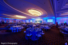 Vibrant Indian wedding reception venue. Vibrant Indian wedding reception venue.