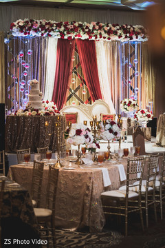 Glamorous Indian wedding reception decor. Glamorous Indian wedding reception decor.
