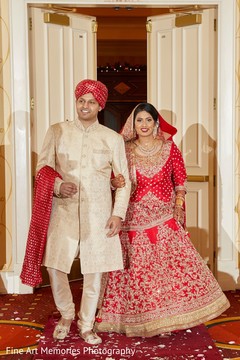 Indian bride and groom entering the ceremony Indian bride and groom entering the ceremony