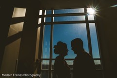 Indian bride and groom silhouette capture. Indian bride and groom silhouette capture.
