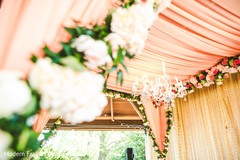Indian wedding ceremony flowers and chandeliers decorations. Indian wedding ceremony flowers and chandeliers decorations.