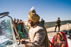 Just married Indian couple leaving. Just married Indian couple leaving.