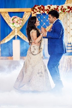 Dreamy Indian couple's reception dance. Dreamy Indian couple's reception dance.