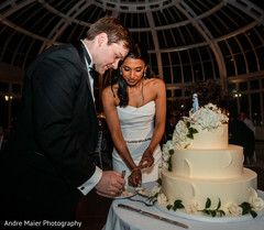 Newlyweds cutting the cake Newlyweds cutting the cake
