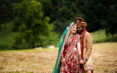 Indian couple meeting for their first look. Indian couple meeting for their first look.