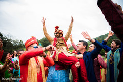 Incredible Indian groom with groomsmen at baraat. Incredible Indian groom with groomsmen at baraat.