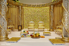Golden Crystal Wedding Mandap decor. Golden Crystal Wedding Mandap decor.