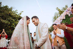 Lovely Indian couple at their pre-wedding celebration. Lovely Indian couple at their pre-wedding celebration.
