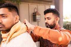Indian groom getting his Dupatta. Indian groom getting his Dupatta.