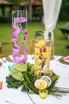 Incredible Sangeet table centerpiece decor. Incredible Sangeet table centerpiece decor.