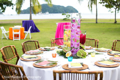 Colorful sangeet table centerpiece decoration. Colorful sangeet table centerpiece decoration.