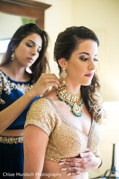 Enchanting Indian bride getting her kundan on. Enchanting Indian bride getting her kundan on.