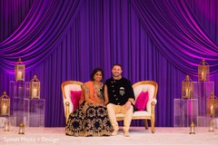 Maharani and Maharajah sangeet portrait. Maharani and Maharajah sangeet portrait.