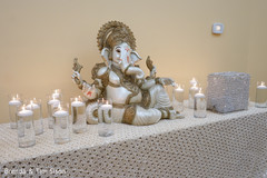 White and golden Indian wedding Ganesha Puja. White and golden Indian wedding Ganesha Puja.