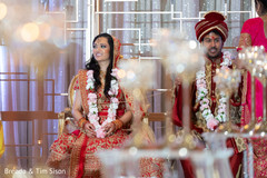 Indian couple tied up by wedding lasso . Indian couple tied up by wedding lasso .
