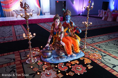 Stunning sangeet God's altar decoration. Stunning sangeet God's altar decoration.