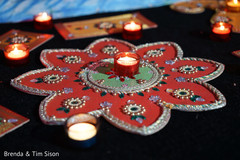 Sangeet Indian mats and candles decoration. Sangeet Indian mats and candles decoration.