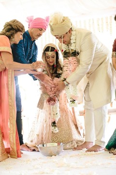 Indian couple at traditional Indian wedding ritual. Indian couple at traditional Indian wedding ritual.
