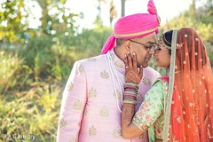 Indian bride and groom during the photo shoot Indian bride and groom during the photo shoot