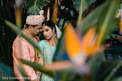 Indian bride and groom romantic first glance. Indian bride and groom romantic first glance.