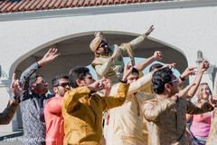 Indian groomsmen during baraat celebration Indian groomsmen during baraat celebration