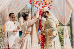 Indian bride and groom during the ceremony Indian bride and groom during the ceremony