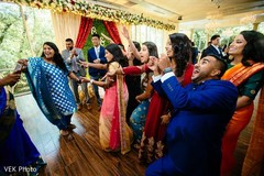 Joyful indian bride with bridesmaids capture Joyful indian bride with bridesmaids capture