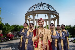Marvelous outdoor capture of Indian groom and groomsmen. Marvelous outdoor capture of Indian groom and groomsmen.