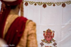 Indian groom about to meet his bride at the mandap. Indian groom about to meet his bride at the mandap.