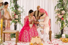 Indian bride and groom getting married Indian bride and groom getting married