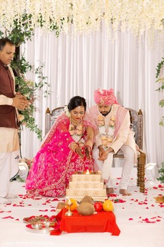 Indian bride and groom during the rituals Indian bride and groom during the rituals