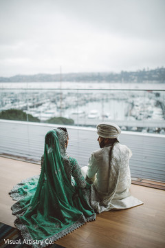 Indian bride and groom during the photo session Indian bride and groom during the photo session