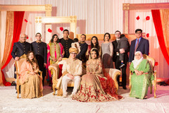 Lovely bride and groom family portrait Lovely bride and groom family portrait