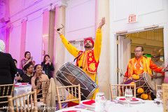 Dhol player during wedding reception Dhol player during wedding reception