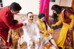 Lovely Indian bride and groom at Haldi. Lovely Indian bride and groom at Haldi.