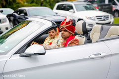 Couple in their ride as they leave the ceremony Couple in their ride as they leave the ceremony