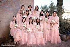 Charming Indian bridesmaids in pink. Charming Indian bridesmaids in pink.
