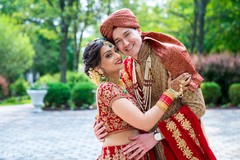 Lovely capture of Indian bride and groom holding each other Lovely capture of Indian bride and groom holding each other