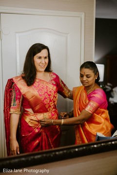 Indian bride getting ready for the ceremony Indian bride getting ready for the ceremony