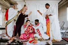 Indian bride and groom during the rituals Indian bride and groom during the rituals