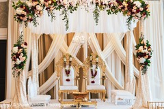 Elegantly draped mandap. Elegantly draped mandap.