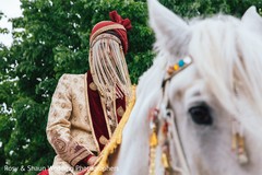Indian groom riding a baraat horse. Indian groom riding a baraat horse.