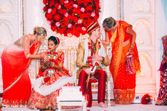 Maharani and Indian groom during the rituals Maharani and Indian groom during the rituals