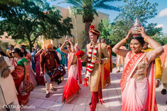 Indian groom and bride during the parade Indian groom and bride during the parade