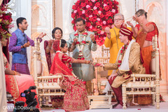 Groom and bride during the rituals Groom and bride during the rituals