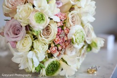 Marvelous Indian bridal wedding bouquet and wedding bands. Marvelous Indian bridal wedding bouquet and wedding bands.