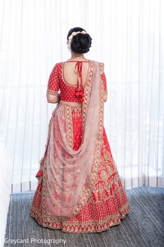 Elegant Indian bridal lehenga outfit. Elegant Indian bridal lehenga outfit.