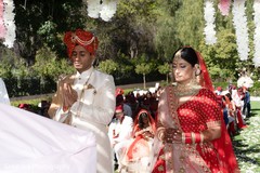 Dazzling indian bride and groom at their wedding ceremony. Dazzling indian bride and groom at their wedding ceremony.